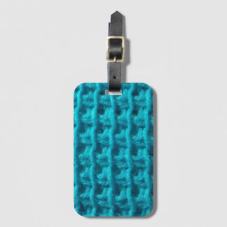 Tunisian Crochet Drawstring Luggage Tag