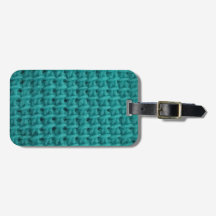 Tunisian Crochet Drawstring Luggage Tag