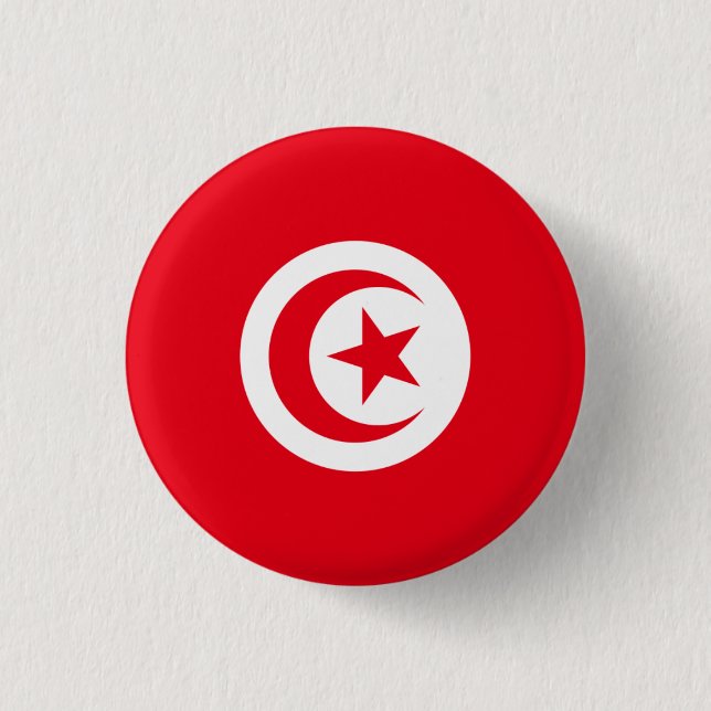 Tunisian Flag, Flag of Tunisia Button (Front)