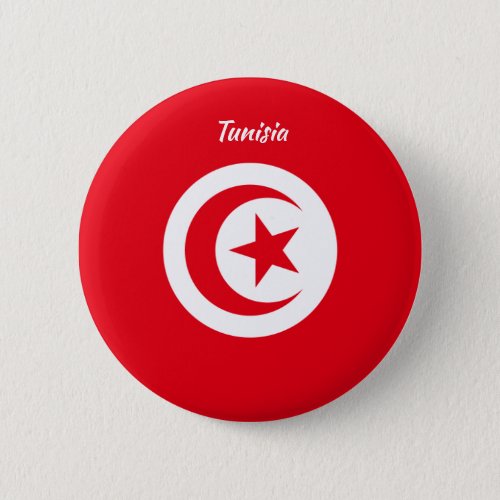 Tunisian Flag Round Button