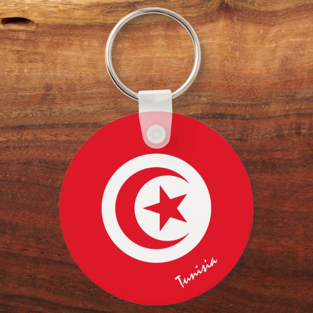 Tunisian Flag & Tunisia holiday, patriots / sports Keychain (Front)