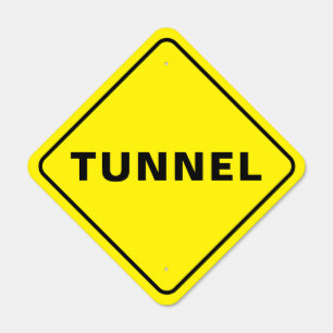 Tunnel Ahead Road Sign Diamond Shape Metal 18x18