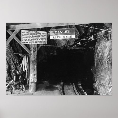 Tunnel at Juneau Alaska Treadwell Mine Poster