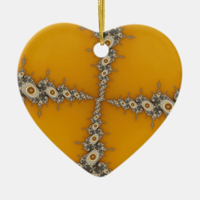 Tunnel Christmas Fractal Ceramic Ornament (Front)