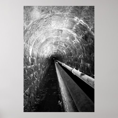Tunnel in black and white poster