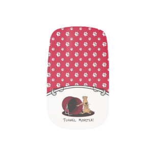 Tunnel Monster - agility scared nervous dog funny Minx Nail Art