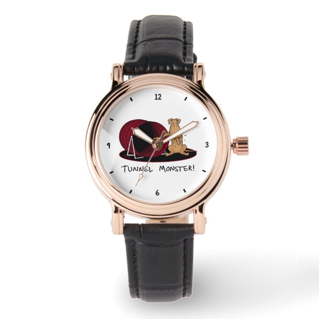Tunnel Monster - agility scared nervous dog funny Watch (Front)