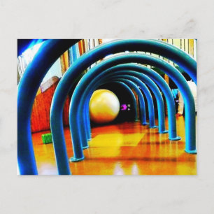 Tunnel of Fun Blue Postcard