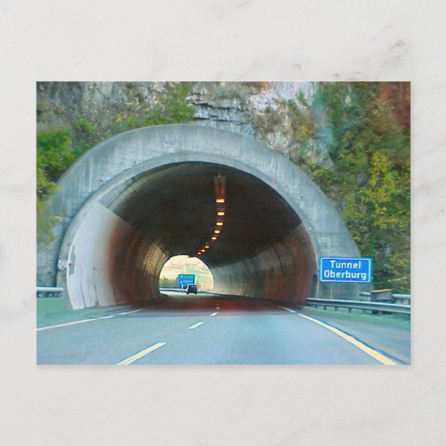 Tunnel through the mountains postcard (Front)