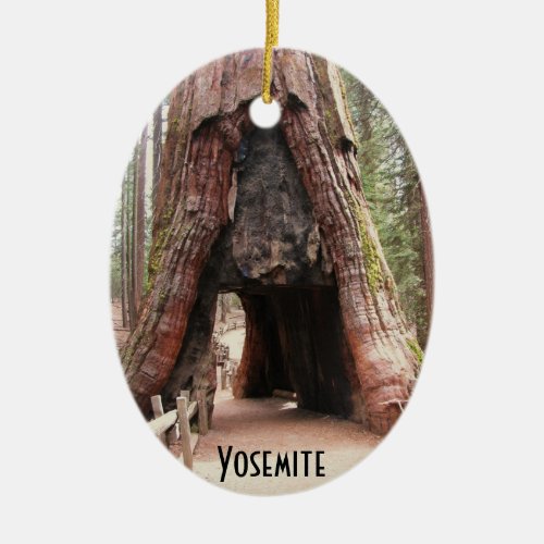 Tunnel Tree_ Yosemite Ceramic Ornament