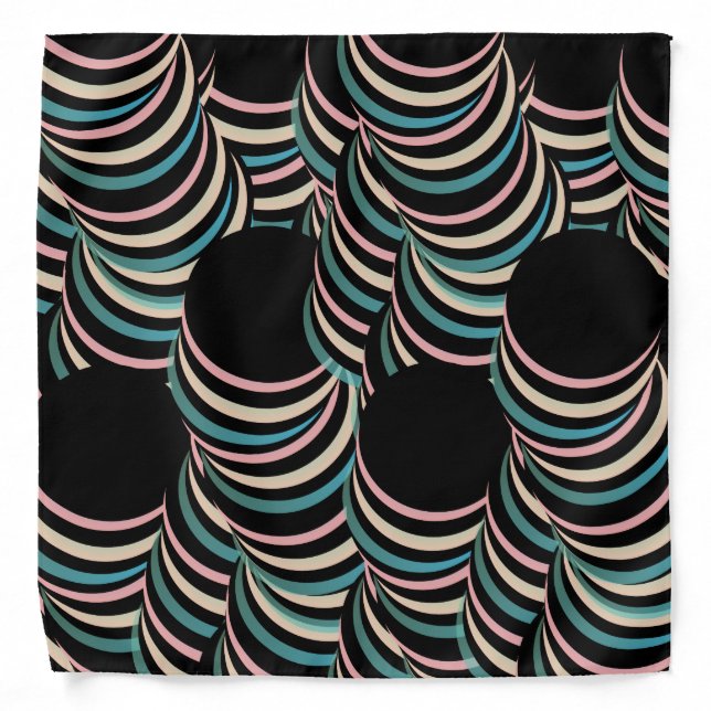 Tunnel Trippy Hypnotic Stripes Print Bandana (Front)