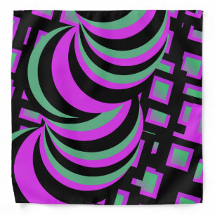 Tunnel Trippy Hypnotic Stripes Print Bandana