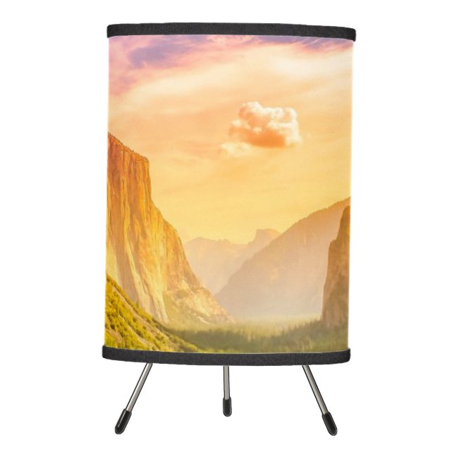 Tunnel View of Yosemite National Park Tripod Lamp (Front)