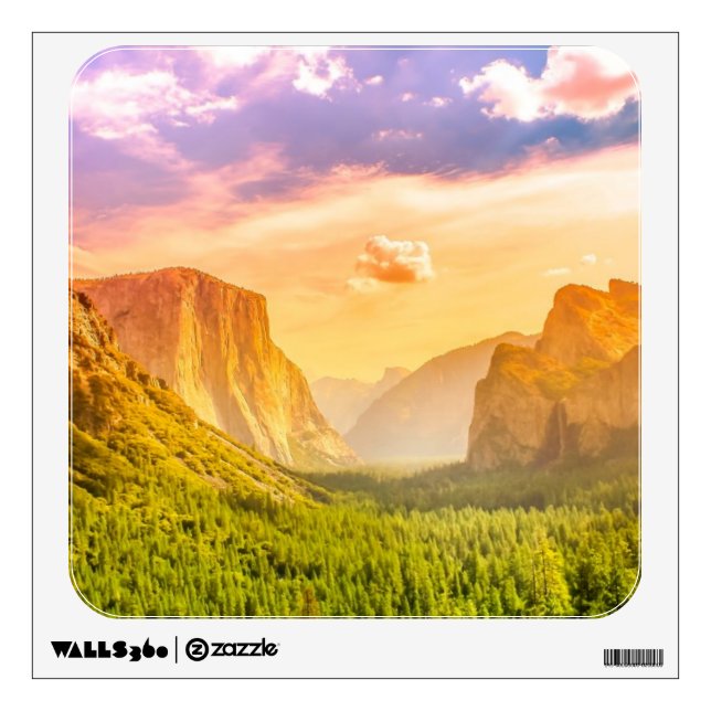 Tunnel View of Yosemite National Park Wall Sticker (Front)