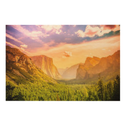 Tunnel View of Yosemite National Park Wood Wall Decor
