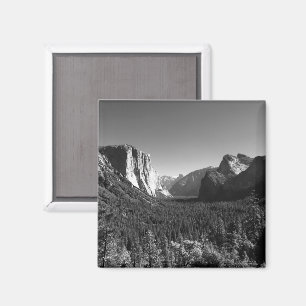 Tunnel View Yosemite Valley Black and White Photo Magnet