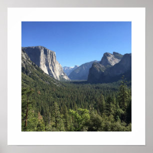 Tunnel View Yosemite Valley Blue Color Photography Poster