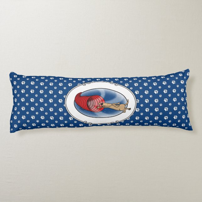 Tunnel Vortex Syndrome - agility fast funny dog Body Pillow (Back)