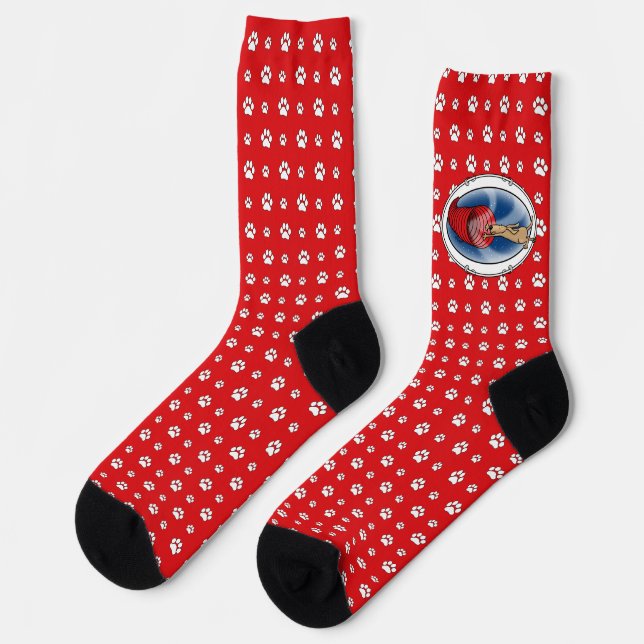 Tunnel Vortex Syndrome - agility fast funny dog Socks (Left)