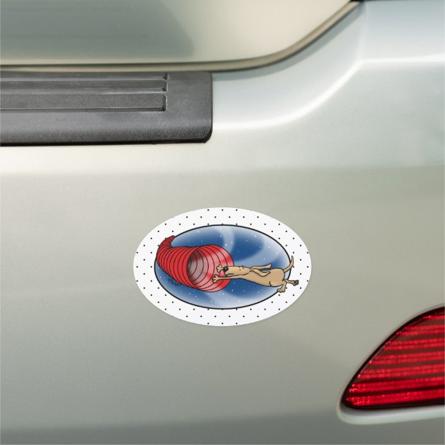 Tunnel Vortex Syndrome - funny dog agility Car Magnet (In Situ)