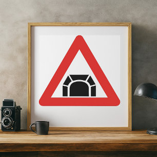 Tunnel Warning Road Sign Traffic Symbol