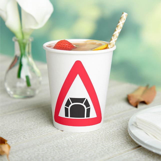 Tunnel Warning Road Sign Traffic Symbol Paper Cups (Creator Uploaded)
