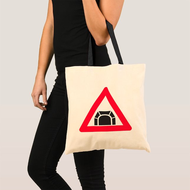 Tunnel Warning Road Sign Traffic Symbol Tote Bag (Creator Uploaded)