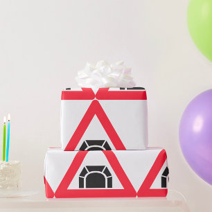 Tunnel Warning Road Sign Traffic Symbol Wrapping Paper