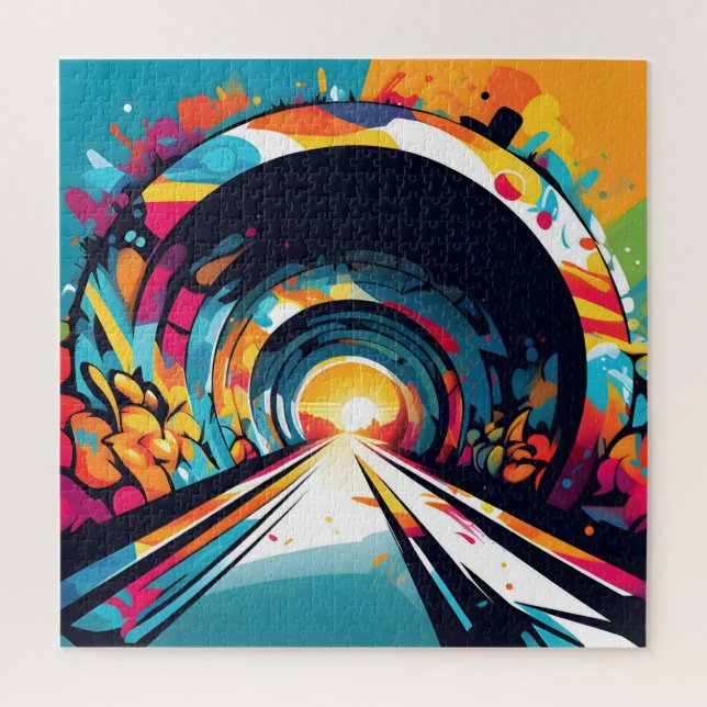 Tunnel With Graffiti Art Jigsaw Puzzle (Vertical)