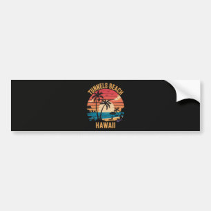 Tunnels Beach Hawaii Family Vacation Bumper Sticker