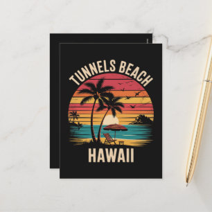 Tunnels Beach Hawaii Family Vacation Summer Sunset Holiday Postcard