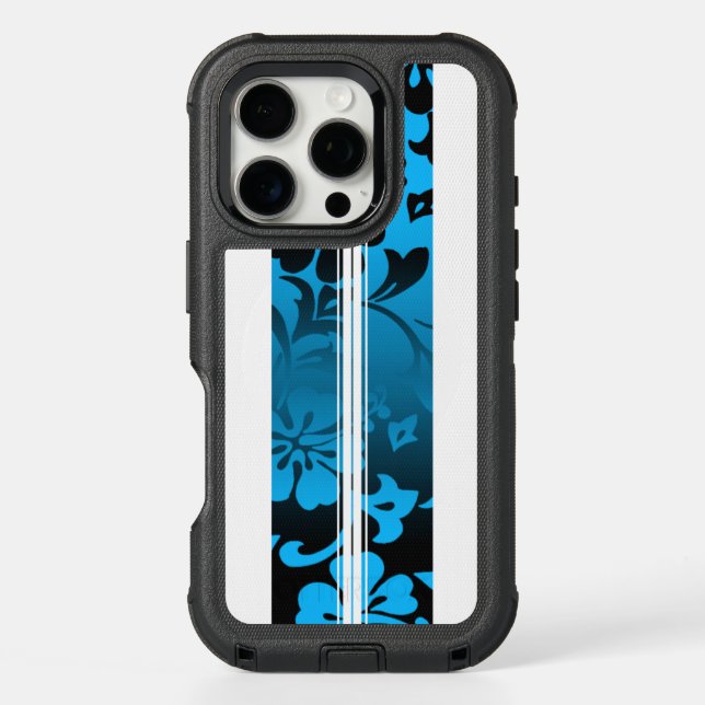 Tunnels Beach Hawaiian Hibiscus Surfboard Otterbox iPhone Case (Back)