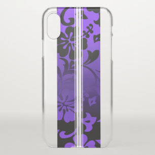 Tunnels Beach Hawaiian Hibiscus Surfboard Purple iPhone X Case