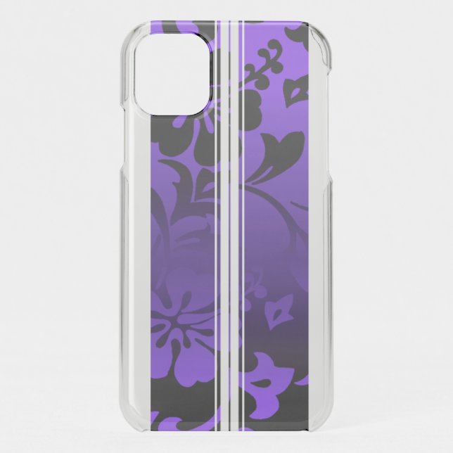Tunnels Beach Hawaiian Hibiscus Surfboard Purple Uncommon iPhone Case (Back)