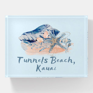 Tunnels Beach Kauai Seashells Paperweight