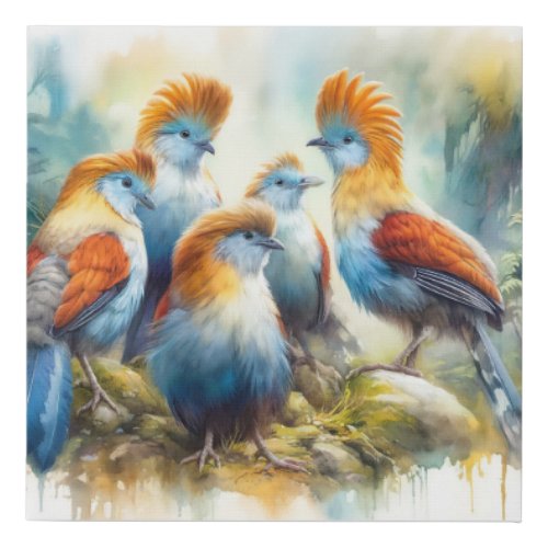 Tunqui Birds Harmony 040624AREF107 _ Watercolor Faux Canvas Print