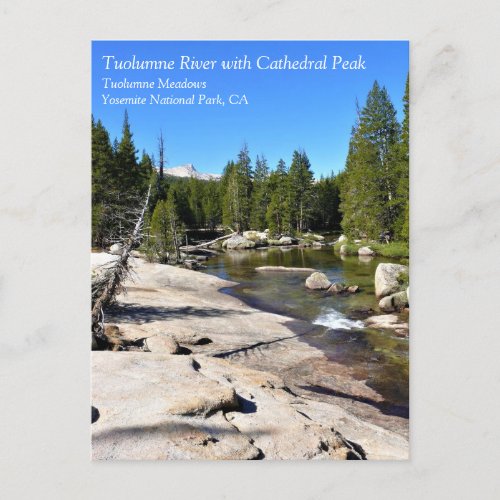 Tuolumne River with Cathedral Peak Yosemite CA P Postcard