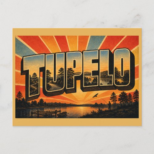 Tupelo Mississippi State Parks Trace Lake Art Postcard