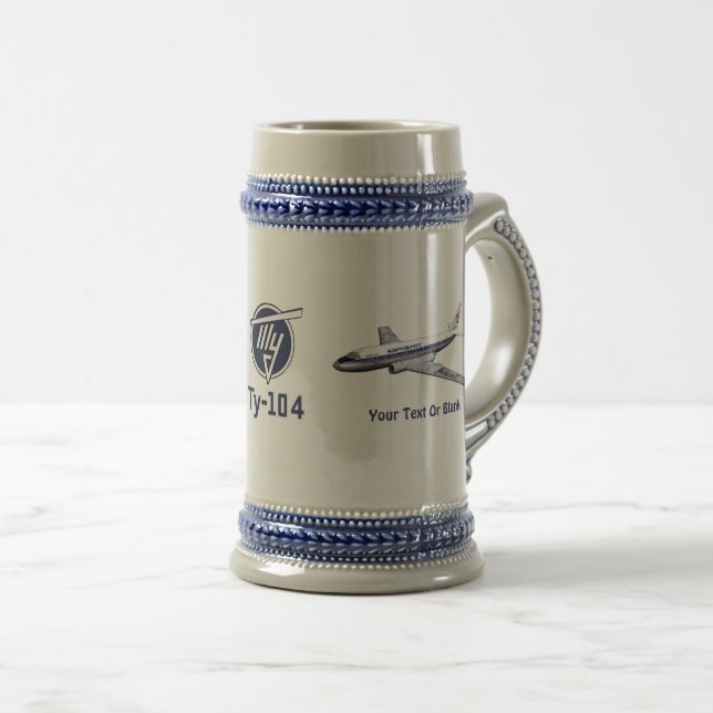 Tupolev (Туполев) Tu-104 Airliner Beer Stein (Front Right)