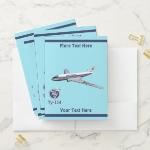 Tupolev (Туполев) Tu-104 Airliner Pocket Folder