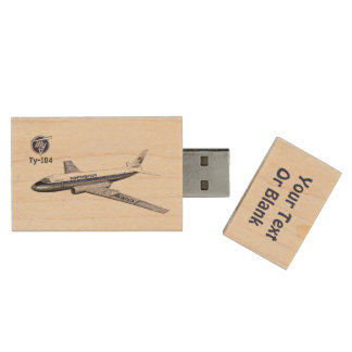 Tupolev (Туполев) Tu-104 Airliner Wood Flash Drive
