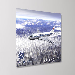 Tupolev (Туполев) Tu-104 Over Siberia Acrylic Photo Tile
