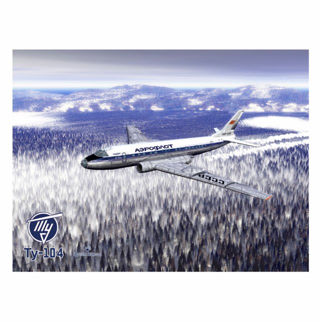 Tupolev (Туполев) Tu-104 Over Siberia Cutout (Front)