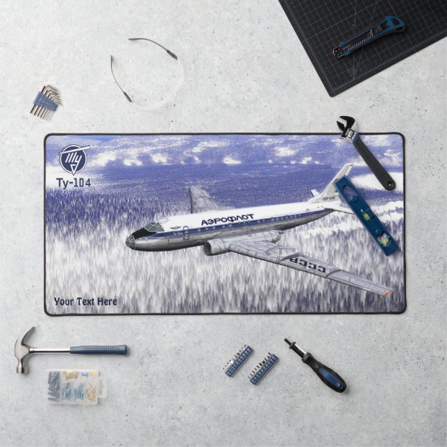 Tupolev (Туполев) Tu-104 Over Siberia Desk Mat (Workstation)