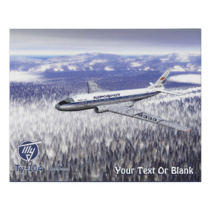 Tupolev (Туполев) Tu-104 Over Siberia Faux Canvas Print