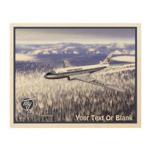 Tupolev (Туполев) Tu-104 Over Siberia Wood Wall Art