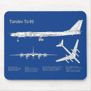 Tupolev Tu-95 - Airplane Blueprint Plans ABD Mouse Pad