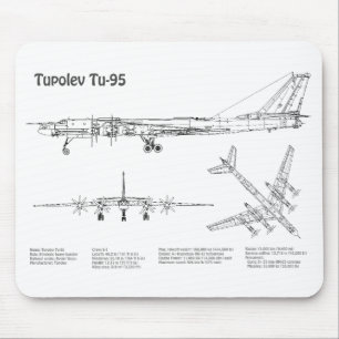 Tupolev Tu-95 - Airplane Blueprint Plans BD Mouse Pad