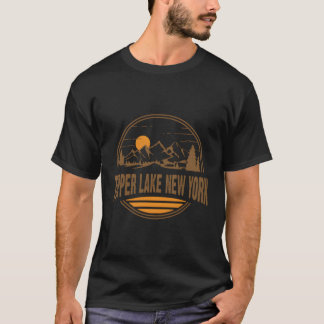Tupper Lake New York Mountain Hiking Print T-Shirt