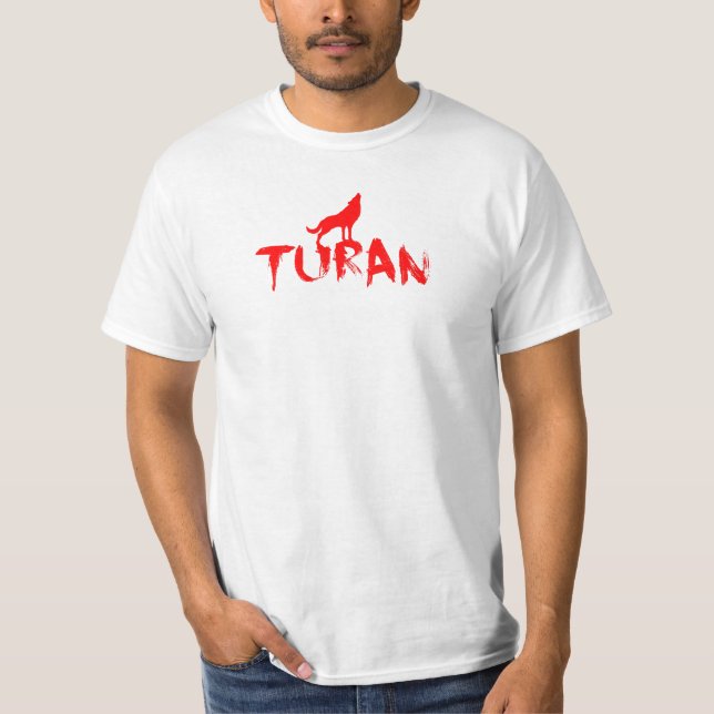 Turan red Wolf Design T-Shirt (Front)